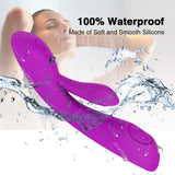 8 Pulsating Mode 2 in 1 Design Clit Rabbit Massager In Purple