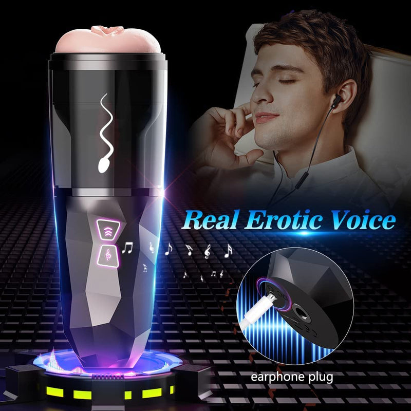 3D Realistic Stroker Masturbator Cup with 7 Thrusting Modes