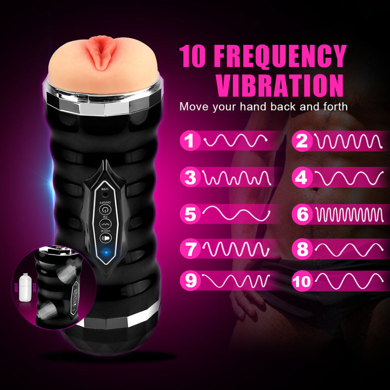 2 IN 1 Auto Dual Head Vibration Oral Masturbator