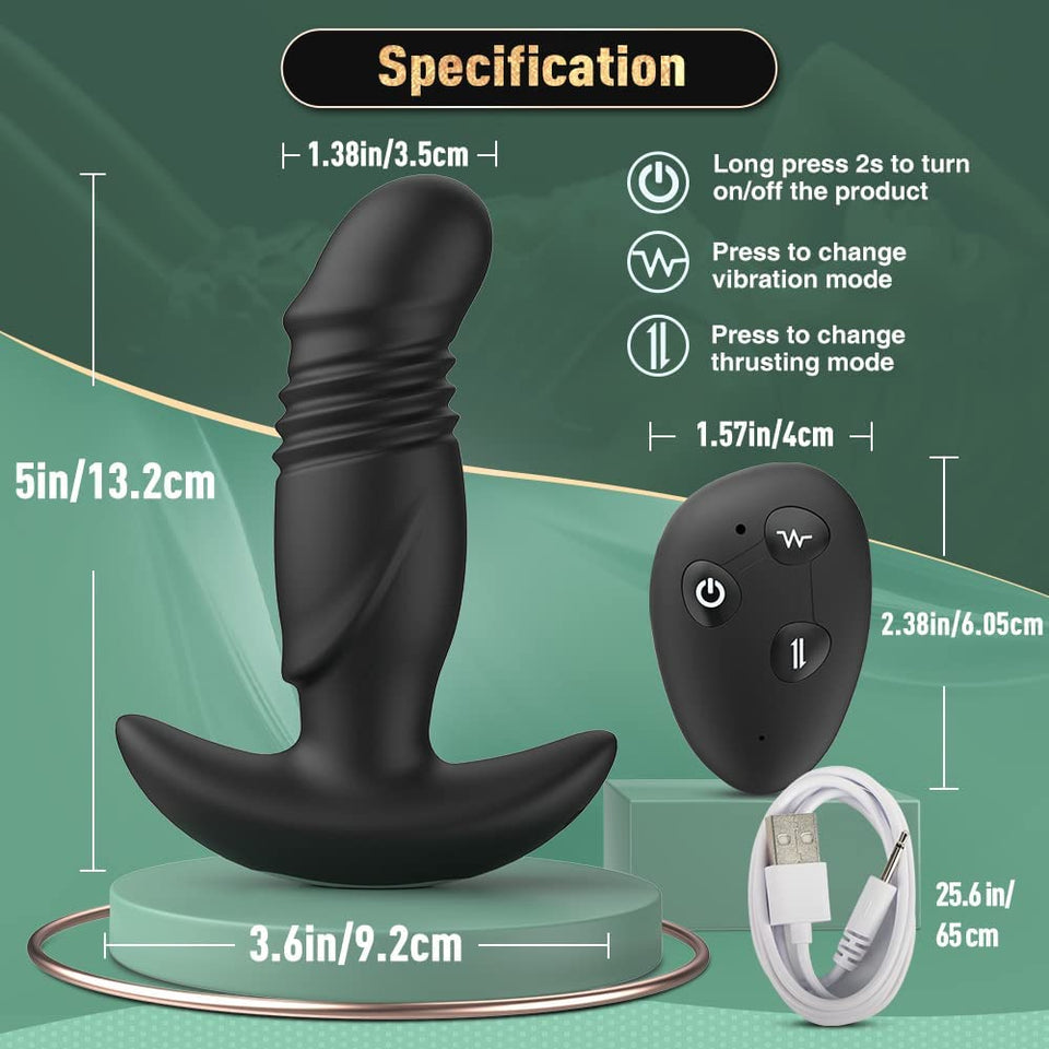 9 Vibration Modes Thrusting Anal Vibrator with Remote Control & APP
