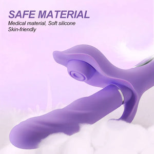 New 4 in 1 Thrusting and Flapping G-spot Rabbit Vibrator for Women and Couples