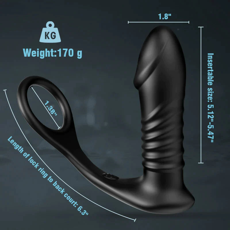 10 Thrilling Vibration 3 Thrusting Silicone Remote Control Cock Ring Anal Vibrator - Lusty Time