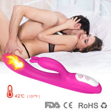 2 IN 1 G-Spot Vibrator Clit Stimulator 9 Vibration Mode with Heating