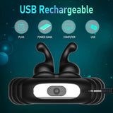 10 Vibration Modes Perineum Massager Dual Penis Ring