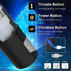7 Thrusting & Vibrating Modes Flame Rose Masturbator