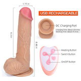8.46In Thrusting Realistic Dildo Vibrator  with 7 Telescopic Modes Heating