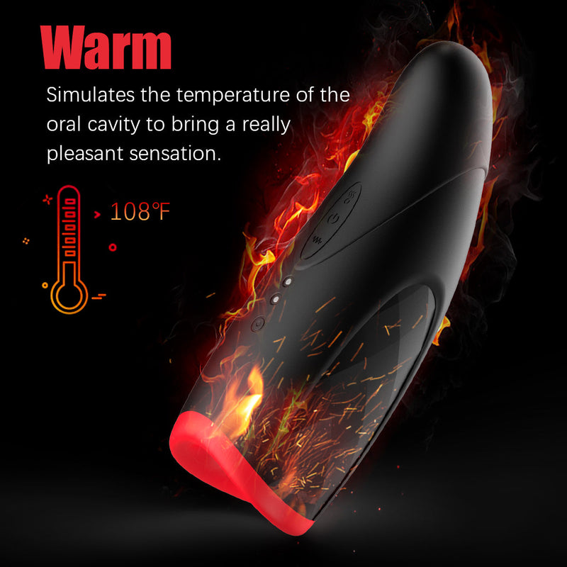 3 IN 1 Vibrating Heating Blowjob Simulator