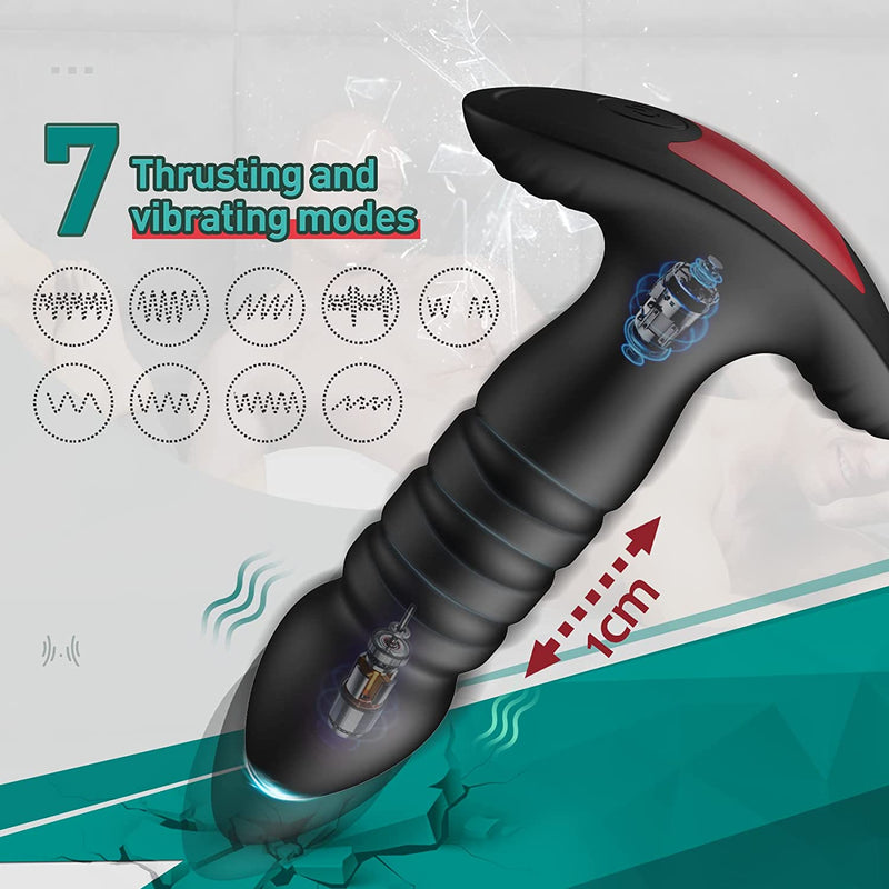 7 Thrusting & Vibrating Modes App Control Anal Plug Vibrator - xbelo