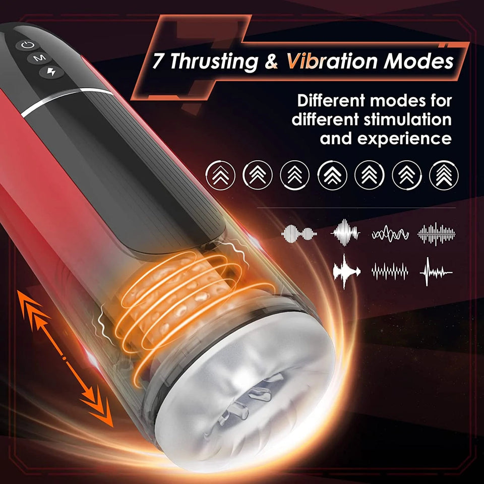 7 Thrusting & Vibration 3D Realistic Automatic Male Masturbator