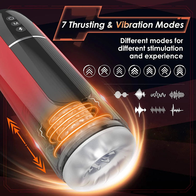 7 Thrusting & Vibration 3D Realistic Automatic Male Masturbator