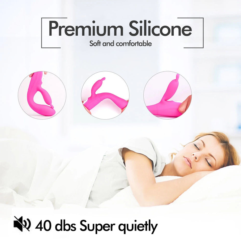 2 IN 1 G-Spot Vibrator Clit Stimulator 9 Vibration Mode with Heating