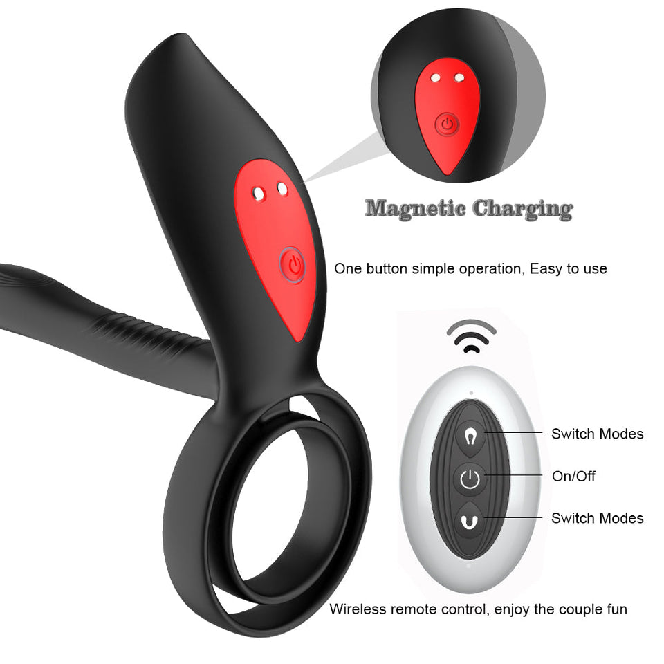 Dual Powerful Motor 10 Modes Dual Penis Ring