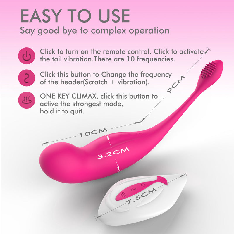 Dual G-Spot Clit Stimulator Remote Control 10 Powerful Mode