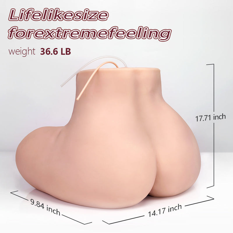 Lifelike Size Automatic Vibrating Sucking Dual Channel Ass Sex Dolls 36.6lb - Ingrid