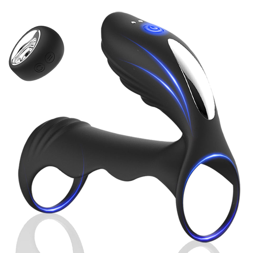 12 Vibration Modes Vibrating Penis Ring-Black