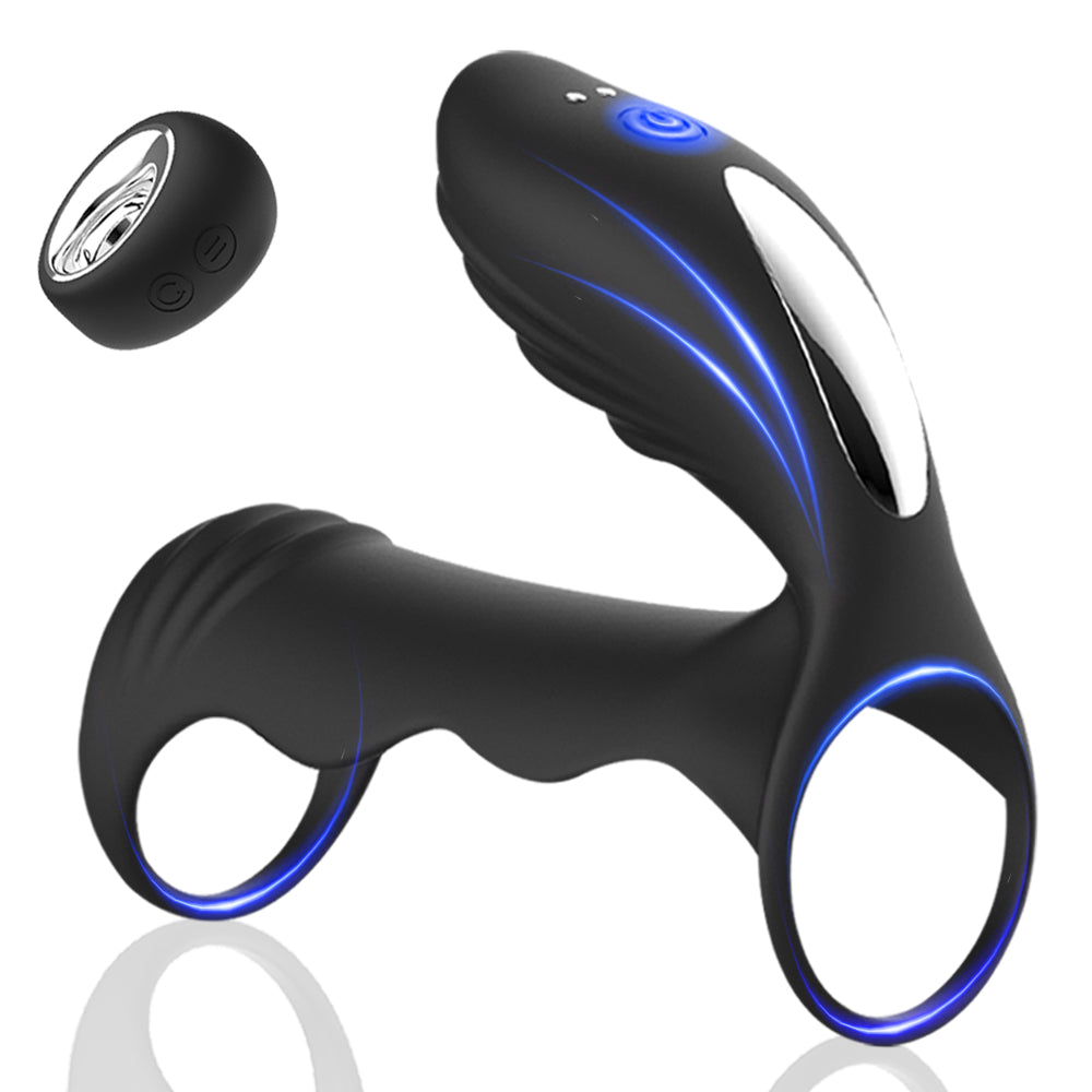 12 Vibration Modes Vibrating Penis Ring-Black