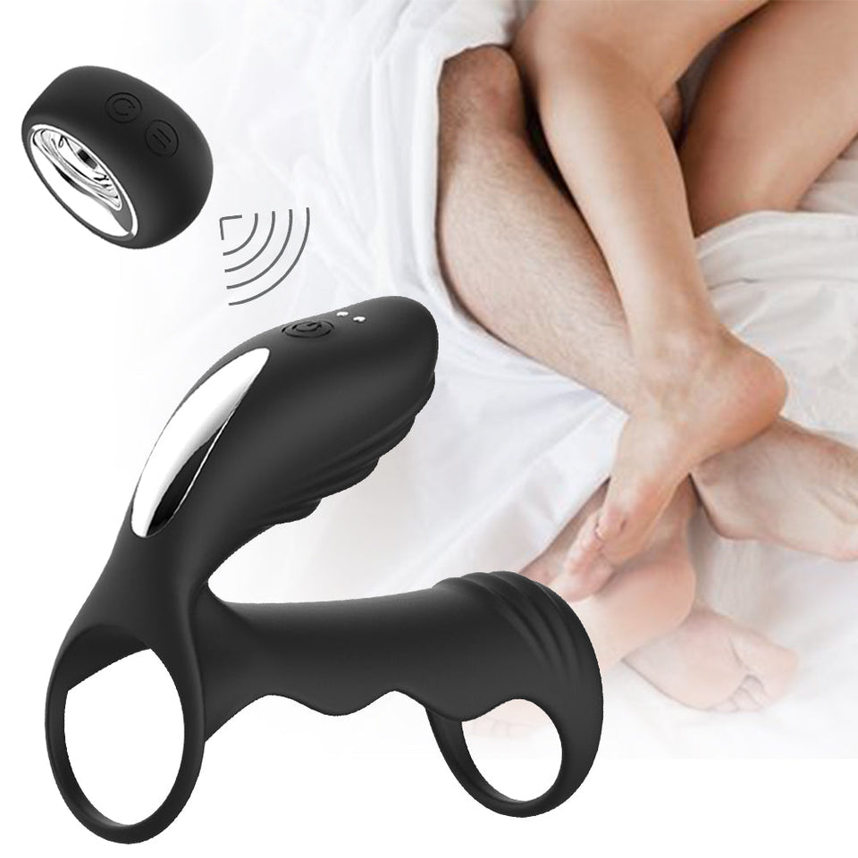12 Vibration Modes Vibrating Penis Ring-Black