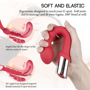 10 Powerful Vibration G-Spot Vibrat Massager with LED Light in Pink Red