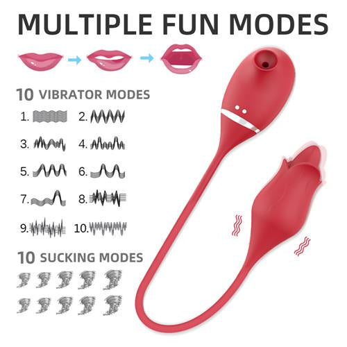 2 in1 Rose Vibrator