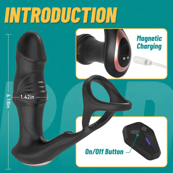 9 Wriggling Swaying Male Prostate Toy with Big Glans